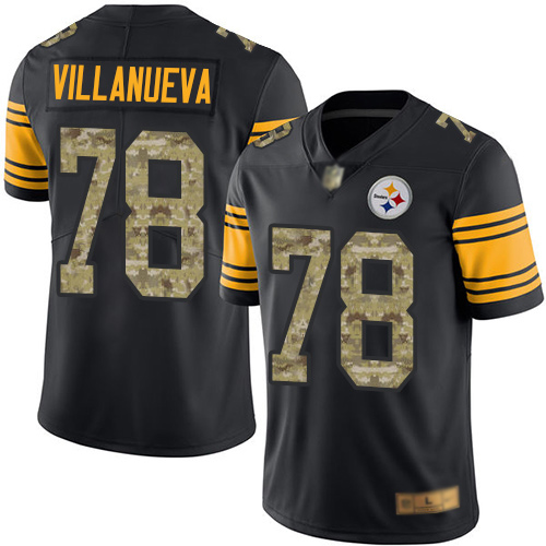 Men Pittsburgh Steelers Football #78 Limited Black Camo Alejandro Villanueva Rush Vapor Untouchable Nike NFL Jersey
